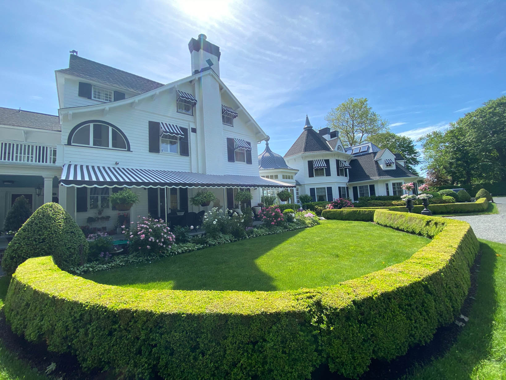 Beautiful coastal home with Opdyke awnings